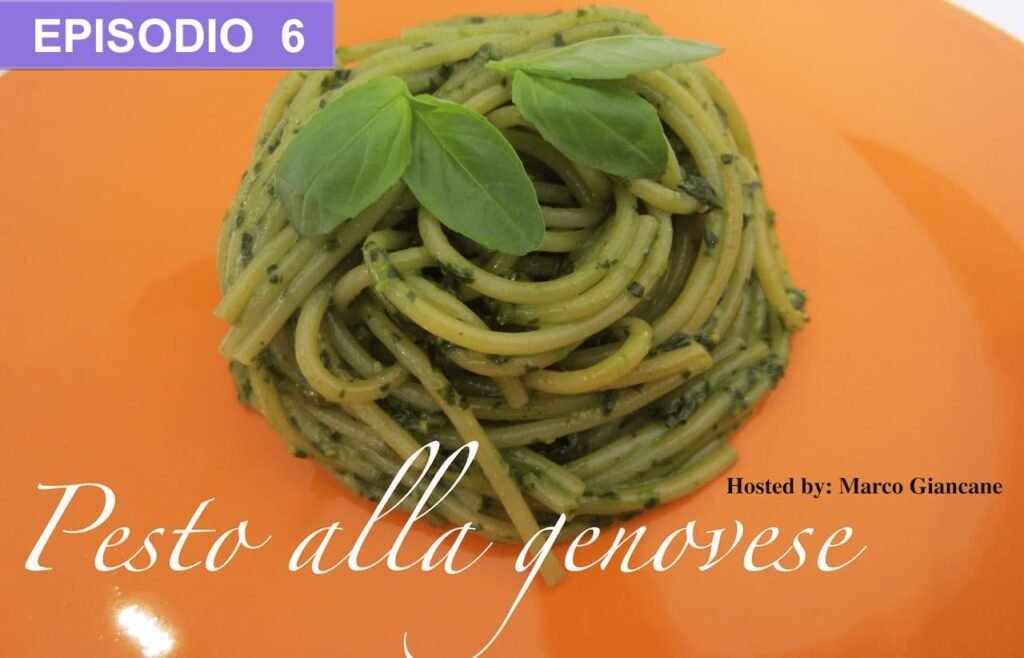 espaguetis al pesto de albahaca
