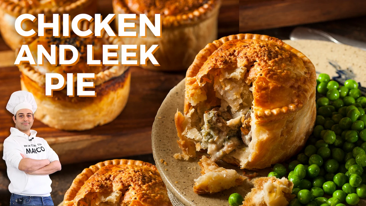 Chicken and leek pie receta en español