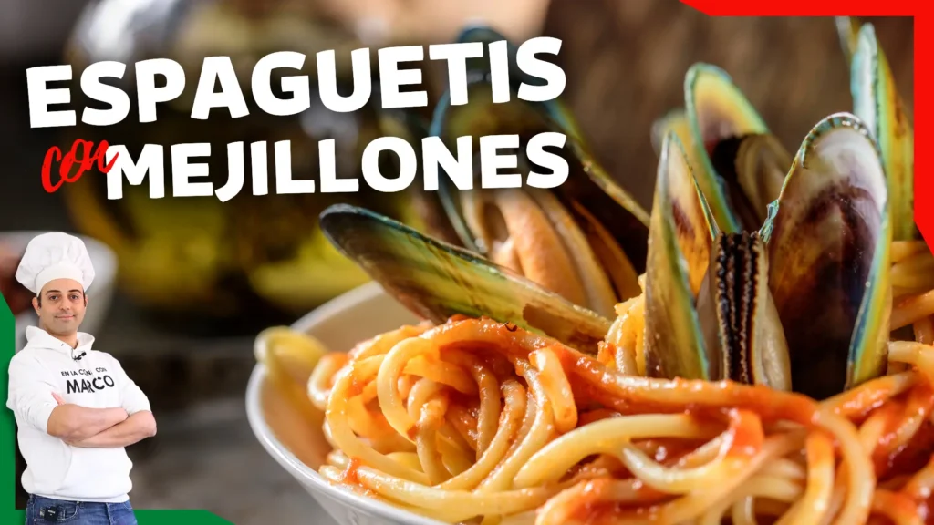 Espaguetis con salsa de mejillones receta italiana