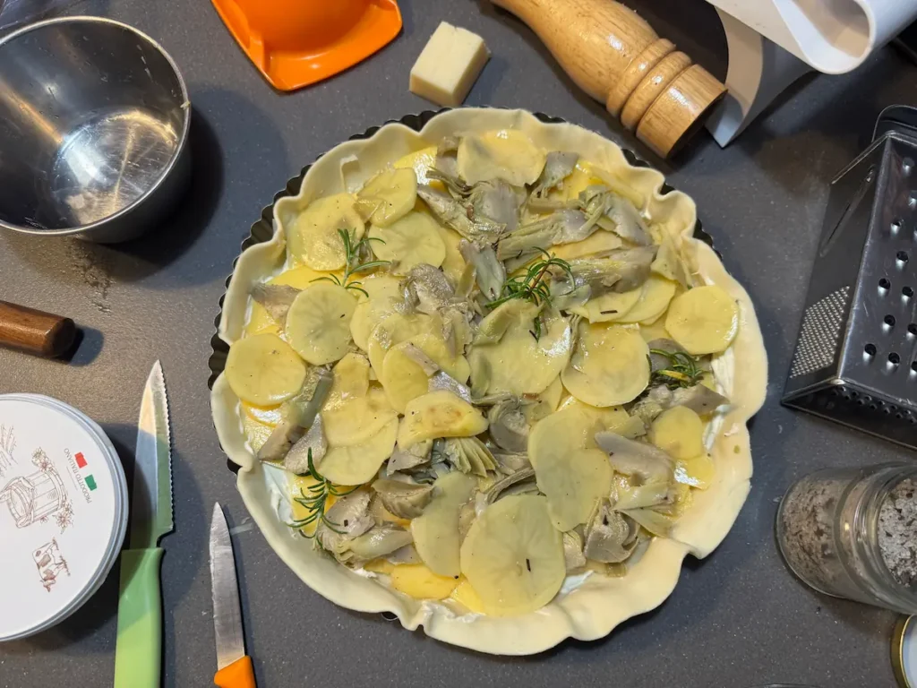 Quiche patatas alcachofas