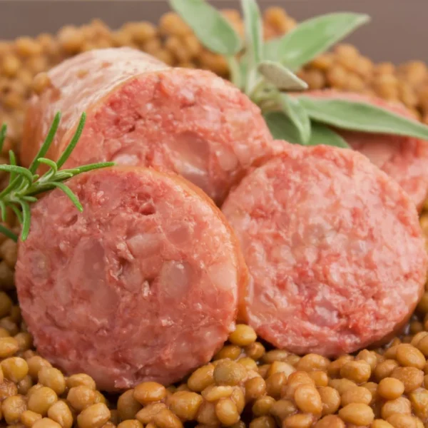 Cotechino con lentejas de año nuevo