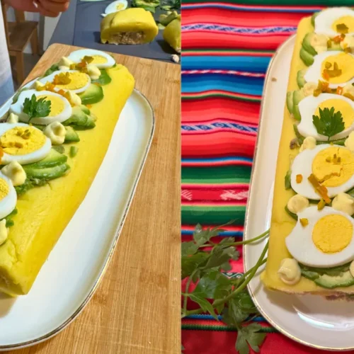 Causa limeña de atún versión enrollada tradicional peruana