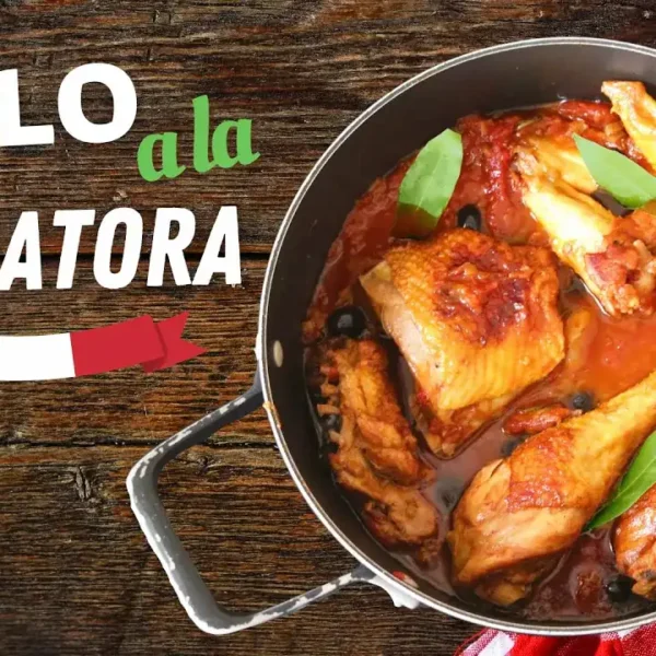 Pollo a la cacciatora receta tradicional italiana explicada paso a paso en español por un chef italiano