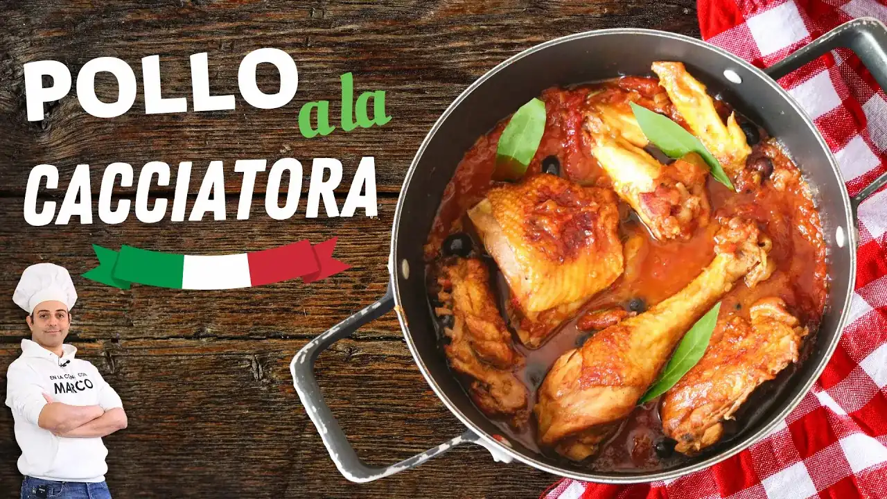 Pollo a la cacciatora receta tradicional italiana explicada paso a paso en español por un chef italiano
