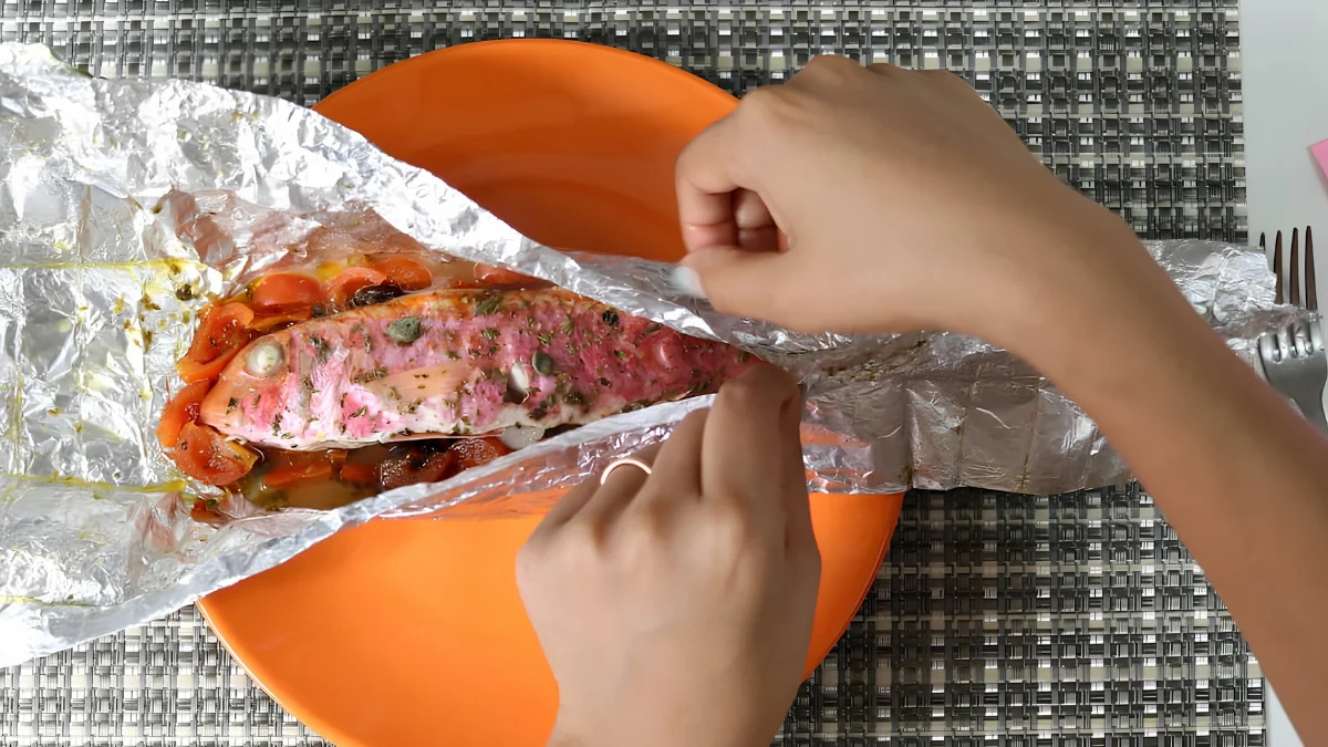 Salmonetes al horno en cartoccio