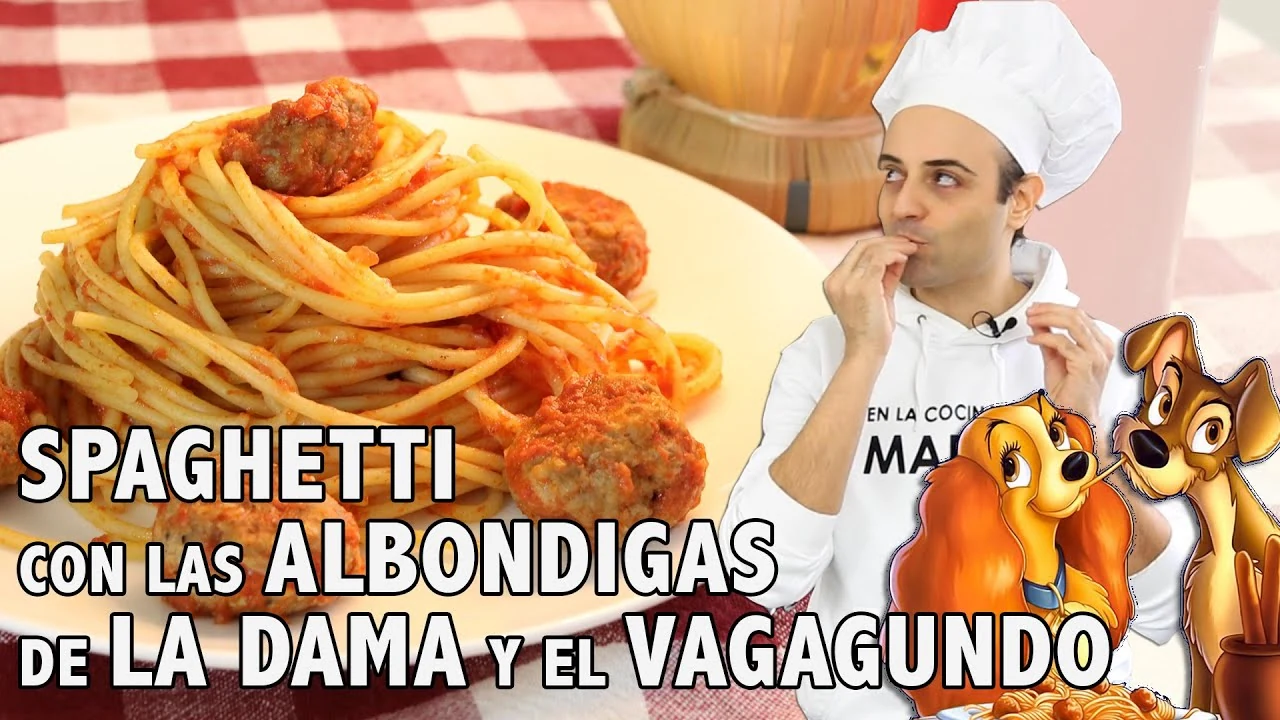 Spaghetti con albóndigas en salsa de tomate | La Dama y el Vagabundo