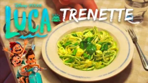 Trenette al pesto de Luca receta Disney Pixar