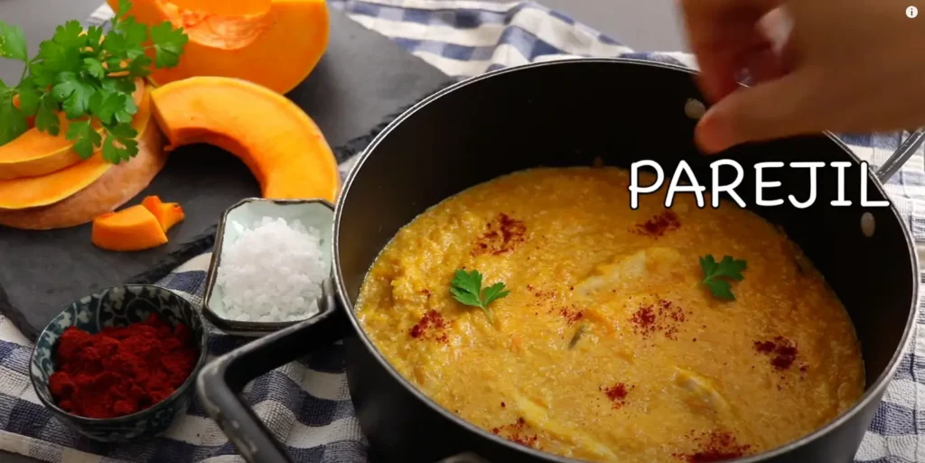 añadimos perejil al pollo con calabaza