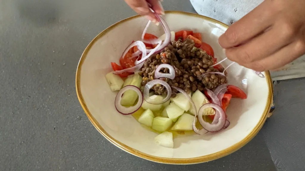 ensalada de lenteja fria
